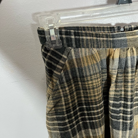 Vintage Handmade Women’s Cottagecore Style Black Yellow Plaid Midi Skirt - Picture 6 of 12